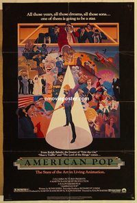 e025 AMERICAN POP one-sheet movie poster '81 Ralph Bakshi, rock 'n' roll!