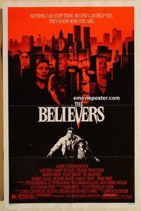 e053 BELIEVERS one-sheet movie poster '87 Martin Sheen, Robert Loggia