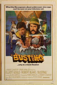 e082 BUSTING one-sheet movie poster '74 Elliott Gould, Robert Blake