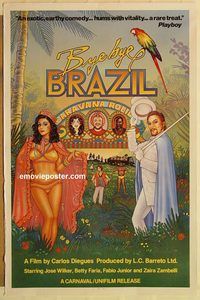e083 BYE BYE BRAZIL one-sheet movie poster '79 Diegues, Page Wood art!