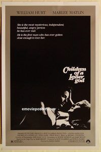 e093 CHILDREN OF A LESSER GOD one-sheet movie poster '86 Hurt, Laurie