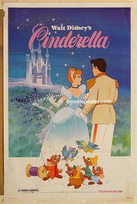 e099 CINDERELLA one-sheet movie poster R81 Walt Disney classic cartoon!