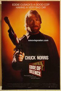 e107 CODE OF SILENCE one-sheet movie poster '85 Chuck Norris action!