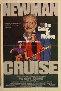 e108 COLOR OF MONEY one-sheet movie poster '86 Paul Newman, Tom Cruise