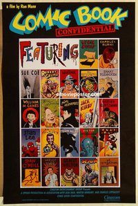 e112 COMIC BOOK CONFIDENTIAL one-sheet movie poster '88 cool image!
