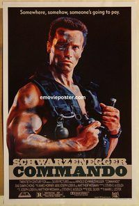 e113 COMMANDO one-sheet movie poster '85 Arnold Schwarzenegger
