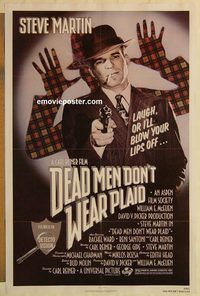 e128 DEAD MEN DON'T WEAR PLAID one-sheet movie poster '82 Steve Martin