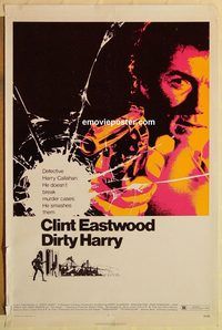 e141 DIRTY HARRY one-sheet movie poster '71 Clint Eastwood classic!