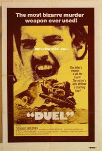 e155 DUEL int'l one-sheet movie poster '72 Steven Spielberg, Dennis Weaver