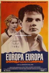 e172 EUROPA EUROPA signed one-sheet movie poster '90 Agnieszka Holland