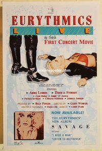 e173 EURYTHMICS LIVE one-sheet movie poster '87 Annie Lennox, concert!