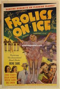 e175 EVERYTHING'S ON ICE one-sheet movie poster R40s Irene Dare, ice skating!