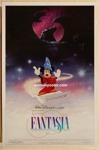 e184 FANTASIA DS one-sheet movie poster R90 Mickey Mouse, Disney classic!
