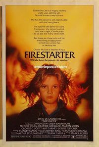 e192 FIRESTARTER one-sheet movie poster '84 very young Drew Barrymore!