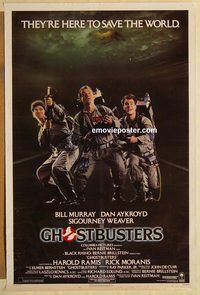e219 GHOSTBUSTERS one-sheet movie poster '84 Bill Murray, Dan Aykroyd