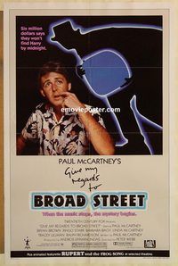 e221 GIVE MY REGARDS TO BROAD STREET one-sheet movie poster '84 McCartney
