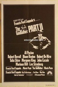 e223 GODFATHER 2 int'l one-sheet movie poster '74 Francis Ford Coppola