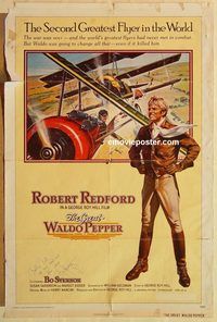 e232 GREAT WALDO PEPPER signed one-sheet movie poster '75 Bo Svenson