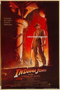 e277 INDIANA JONES & THE TEMPLE OF DOOM one-sheet movie poster '84 Ford