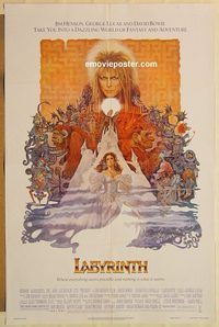 e314 LABYRINTH one-sheet movie poster '86 David Bowie, Jim Henson