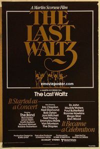 e322 LAST WALTZ one-sheet movie poster '78 Martin Scorsese, rock & roll!