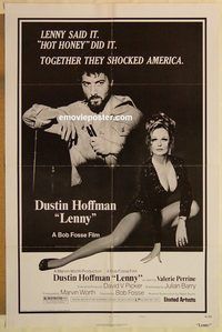 e328 LENNY one-sheet movie poster '74 Dustin Hoffman, Perrine, Fosse