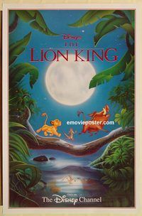 e335 LION KING tv poster R1996 classic Disney cartoon set in Africa, Timon & Pumbaa!