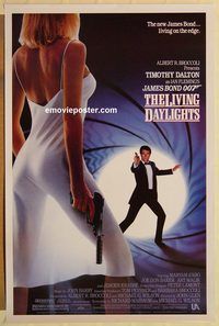 e339 LIVING DAYLIGHTS one-sheet movie poster '86 Tim Dalton as James Bond