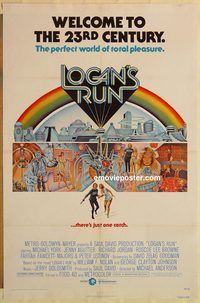 e341 LOGAN'S RUN one-sheet movie poster '76 Michael York, Agutter, Moll art