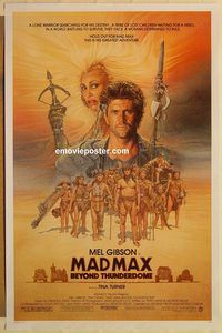 e356 MAD MAX BEYOND THUNDERDOME one-sheet movie poster '85 Mel Gibson