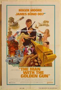 e367 MAN WITH THE GOLDEN GUN one-sheet movie poster '74 James Bond
