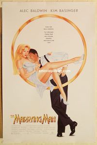 e371 MARRYING MAN DS one-sheet movie poster '91 Alec Baldwin, Kim Basinger