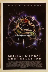 e387 MORTAL KOMBAT ANNIHILATION DS one-sheet movie poster '97 kung fu!