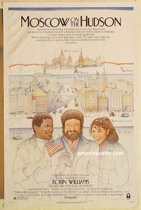 e388 MOSCOW ON THE HUDSON one-sheet movie poster '84 Robin Williams