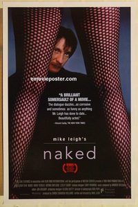 e394 NAKED one-sheet movie poster '93 Mike Leigh, sexy legs image!