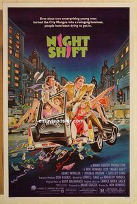 e411 NIGHTSHIFT one-sheet movie poster '82 Michael Keaton, Henry Winkler