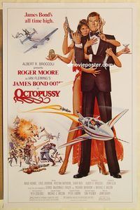 e414 OCTOPUSSY one-sheet movie poster '83 Roger Moore as James Bond!