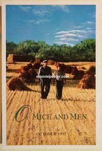 e416 OF MICE & MEN DS teaser one-sheet movie poster '92 Gary Sinise
