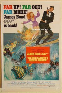 e418 ON HER MAJESTY'S SECRET SERVICE style B one-sheet movie poster '70 Bond