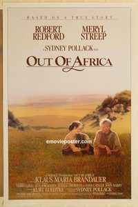 e422 OUT OF AFRICA one-sheet movie poster '85 Redford, Streep