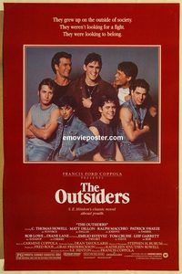 e424 OUTSIDERS one-sheet movie poster '82 Francis Ford Coppola