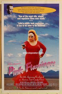e436 PINK FLAMINGOS one-sheet movie poster R97 John Waters, Divine!