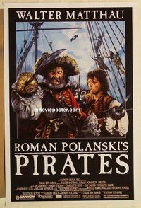 e438 PIRATES one-sheet movie poster '86 Roman Polanski, Walter Matthau