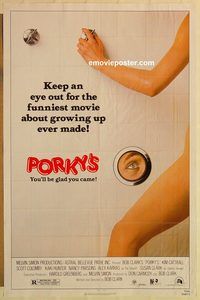 e443 PORKY'S one-sheet movie poster '82 teen sex classic!