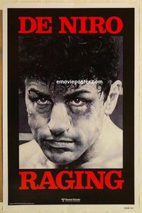 e459 RAGING BULL teaser one-sheet movie poster '80 Robert De Niro, Pesci