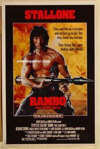 e465 RAMBO FIRST BLOOD 2 one-sheet movie poster '85 Sylvester Stallone