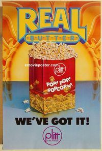 e468 REAL BUTTER one-sheet movie poster '80s Plitt Theaters popcorn!
