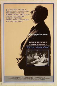 e469 REAR WINDOW one-sheet movie poster R83 Alfred Hitchcock, Jimmy Stewart
