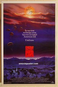 e470 RED DAWN signed one-sheet movie poster '84 Patrick Swayze, war thriller