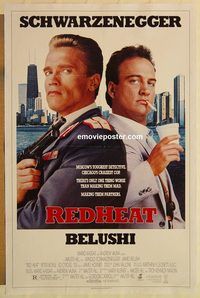 e471 RED HEAT one-sheet movie poster '88 Schwarzenegger, Belushi